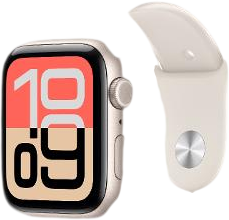 Apple Watch SE 3 GPS + Cellular 44mm hliníkové puzdro Starlight s pieskovým sportovým remienkom - M/L
