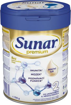 Sunar Premium 2 pokračovacie dojčenské mlieko 700 g