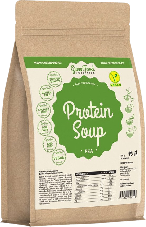 GreenFood Nutrition Proteínová polievka Hrachová 250 g