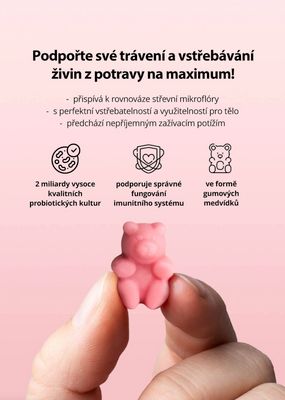 Venira Super probiotics power - medvedíky na trávenie jahoda 60 ks