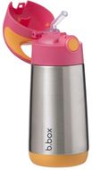 B.box Termoska na pitie so slamkou ružová/oranžová 350 ml