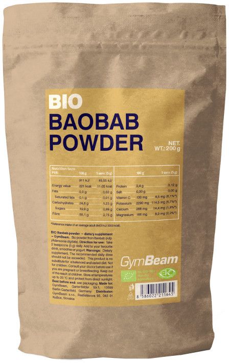 GymBeam BIO Baobab prášok 200 g