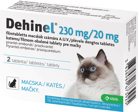 Dehinel 230 mg/20 mg pre mačky tabliety 2 tabliet