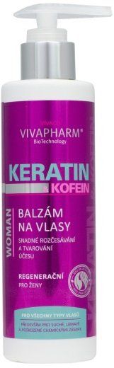 Vivapharm Keratínový balzam na vlasy s kofeínom pre ženy 200 ml