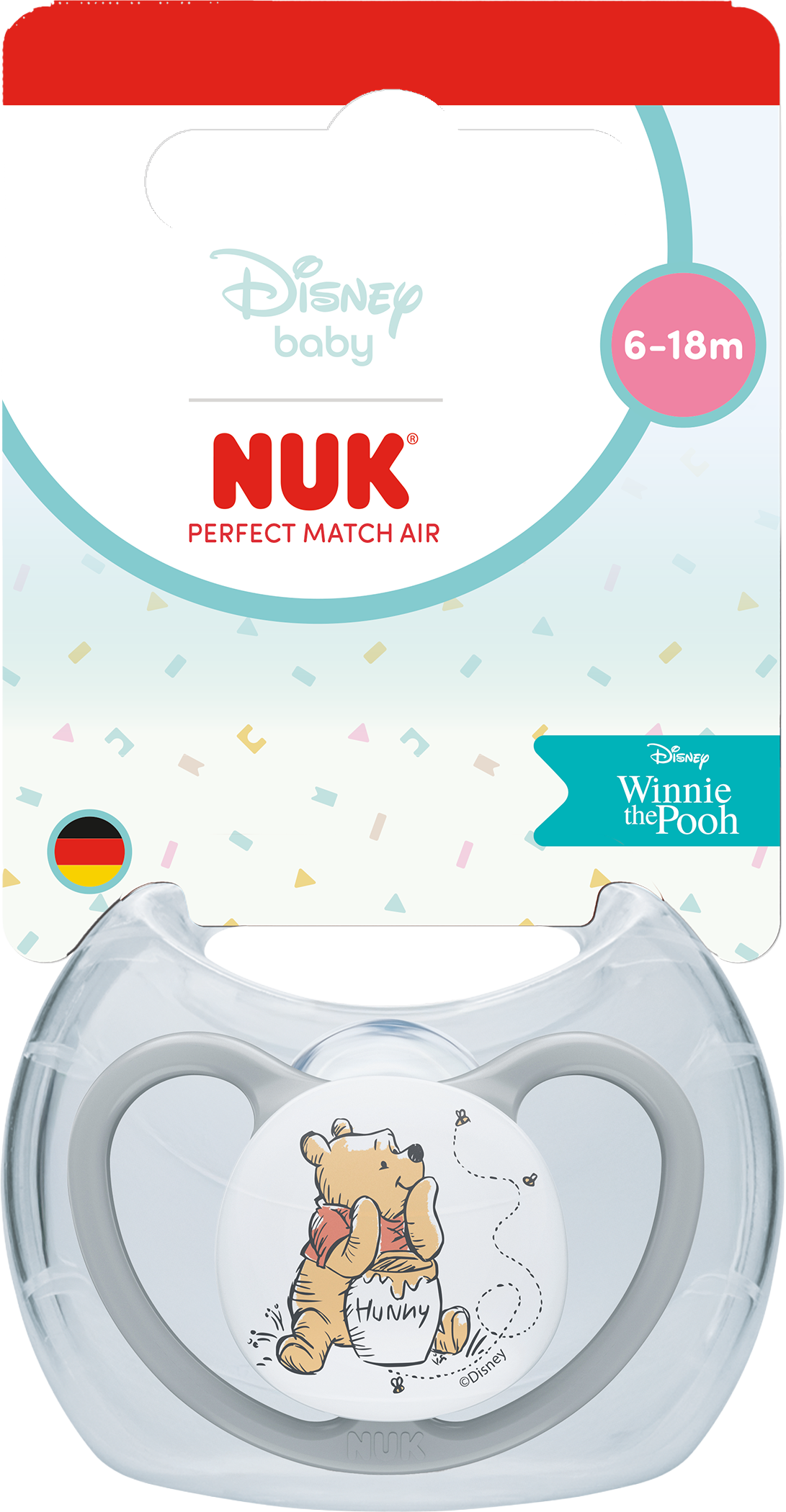 Nuk Cumlík Perfect Match AIR DISNEY Medvedík Pú GREY 6-18m BOX