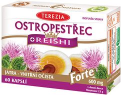 Terezia Pestrec + reishi forte 600 mg 60 kapsúl