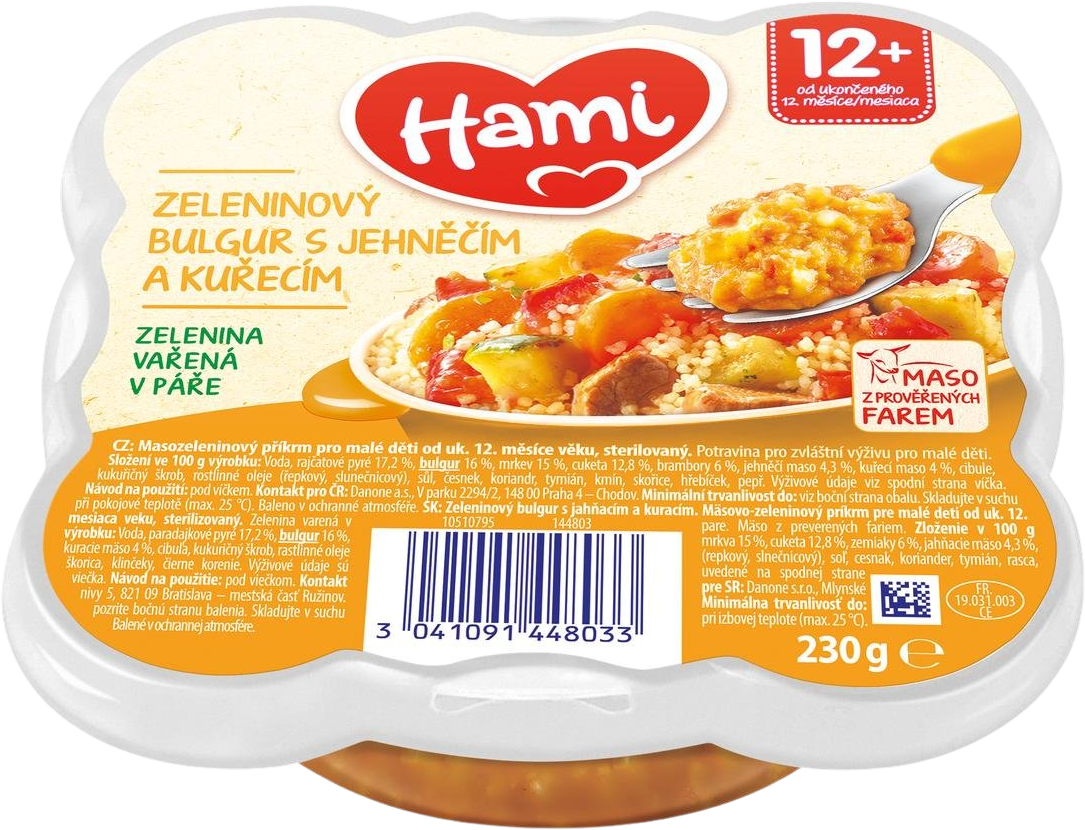 Hami Príkrm v tanieriku Zeleninový bulgur s jahňacím a kuracím 230 g