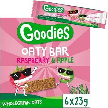 Goodies Ovsené tyčinky malina a jablko 6 x 23 g