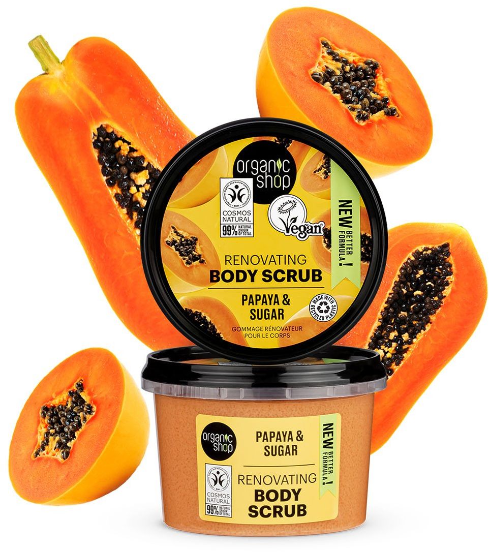 Organic Shop Renovujúci telový peeling Papája a cukor 250 ml