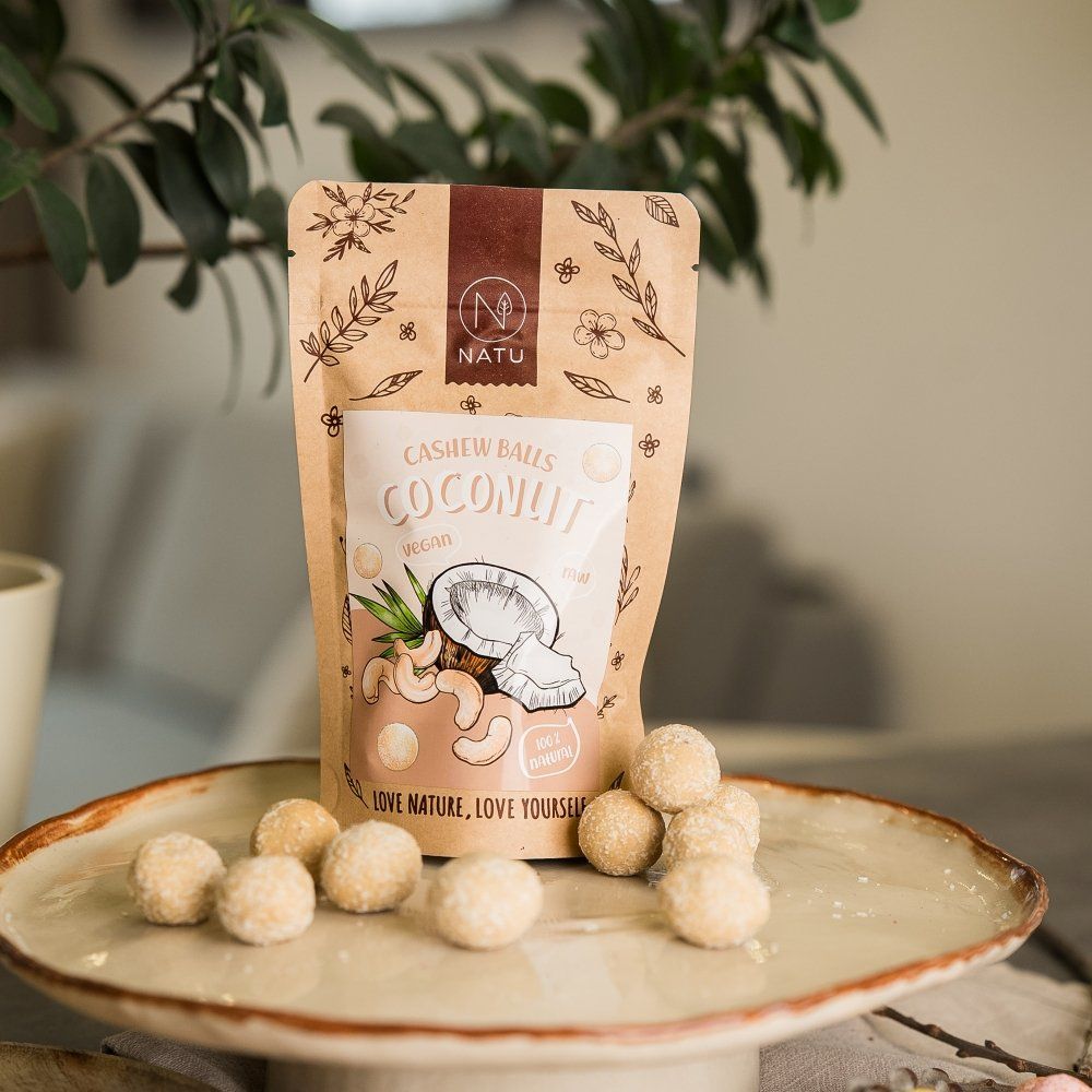 Natu Kokosové guličky s kešu krémom 70 g