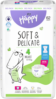 Bella Baby Happy Soft&Delicate Maxi 62 ks