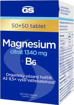 GS Magnesium citrát 1340mg+B6 100 tabliet