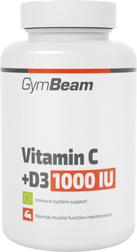 GymBeam Vitamín C + D3 1000 IU 90 tablet