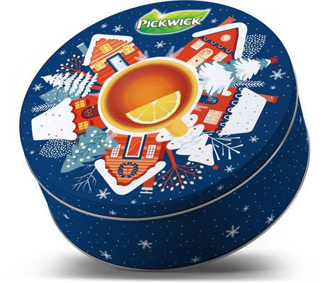 Pickwick Kolekcia čajov v okrúhlej plechovke 45 vrecúšok