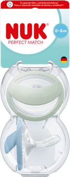 Nuk Cumlík Perfect Match GREEN/BLUE 0-6m BOX 2 ks