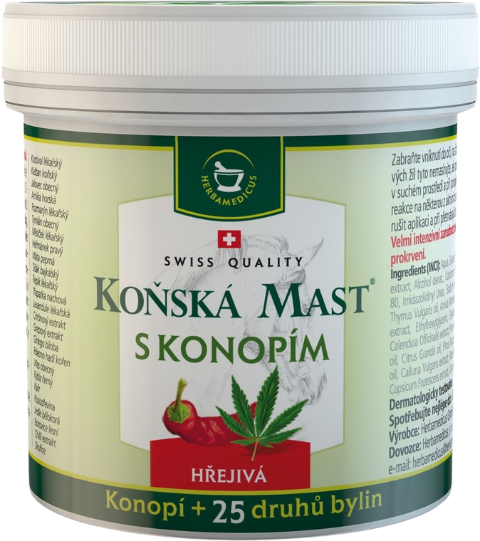 Herbamedicus Konská masť s konopou hrejivá 250 ml