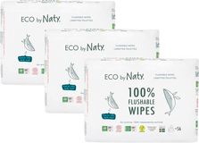 Eco by Naty ECO vlhčené obrúsky bez vône - splachovateľné - výhodné balenie 3 x 56 ks