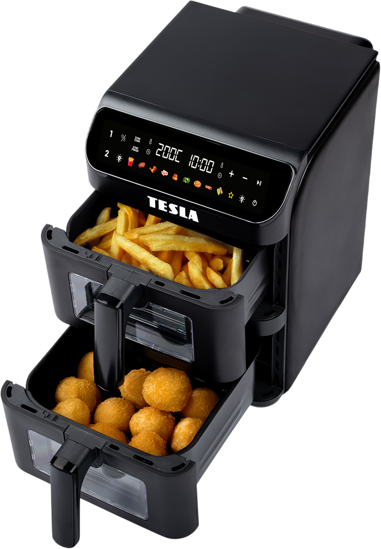 Tesla AirCook DualZone Q670 XXL - multifunkčná duálna digitálna horúcovzdušná fritéza