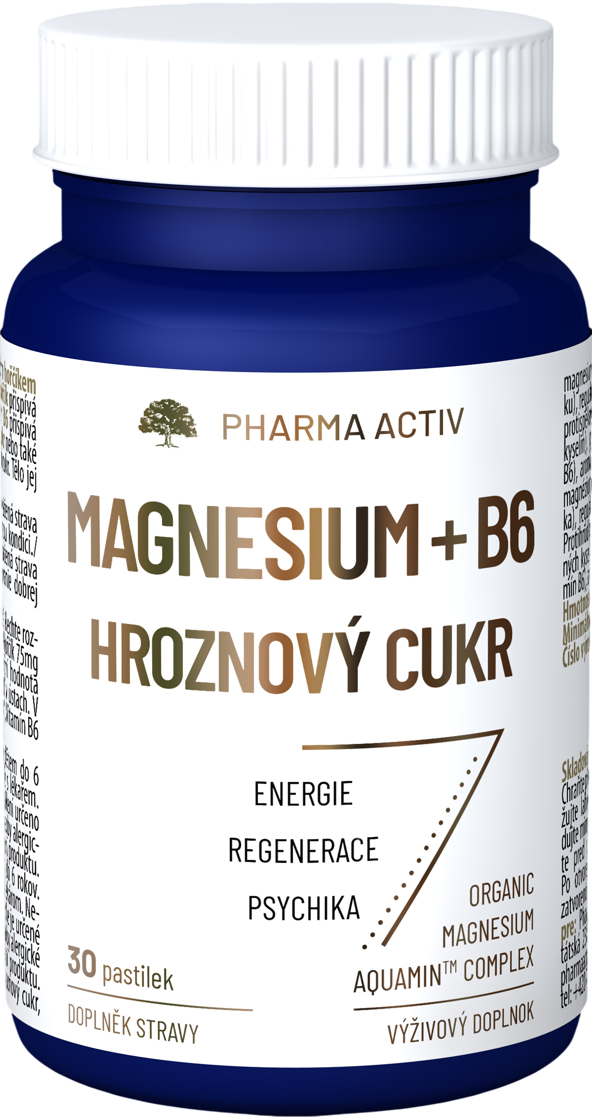 Pharma Activ Magnesium + B6 hroznový cukor 30 pastiliek