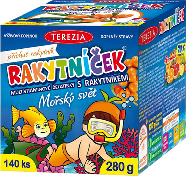 Terezia Rakytníček Morský svet multivitamínové želatínky s rakytníkom 140 ks