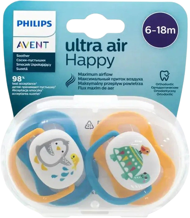 Philips Avent Cumlík Ultra air zvieratko 6-18m chlapec 2 ks