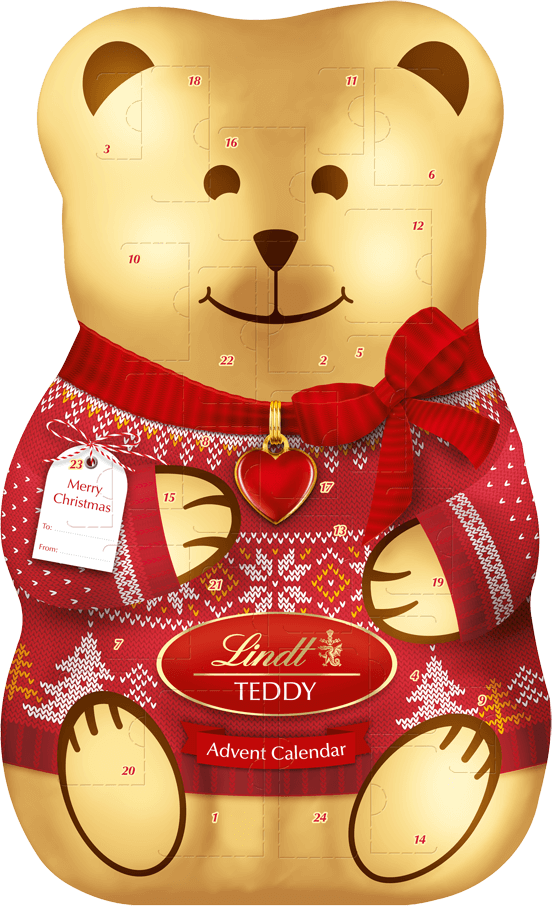 Lindt Vianočný Adventný Kalendár v tvare Medviedka 310 g