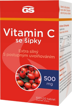 GS Vitamín C 500 so šípkami 100+20 tabliet 120 tabliet