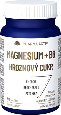 Pharma Activ Magnesium + B6 hroznový cukor 30 pastiliek