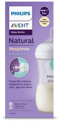 Philips Avent Fľaša Natural Response s ventilom AirFree 260ml, 1m+