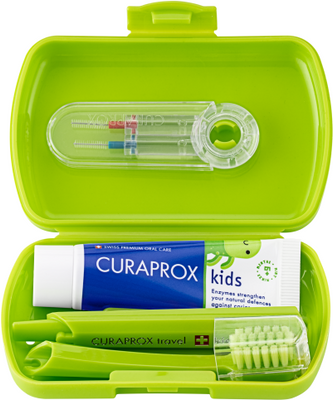Curaprox Travel set KIDS zelený