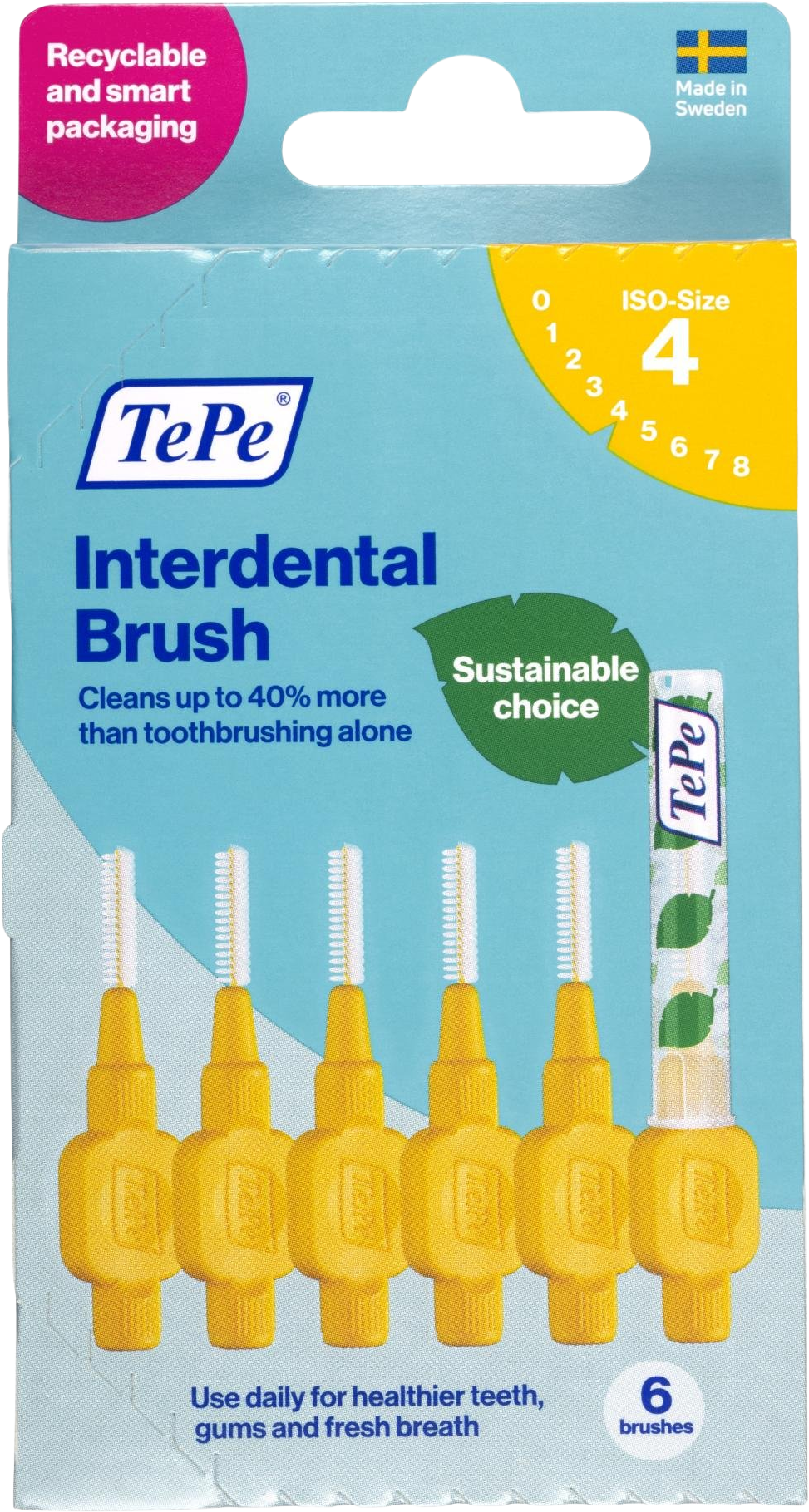 TePe Medzizubné kefky size 4 žlté 0,7 mm, papierová krabička 6 ks