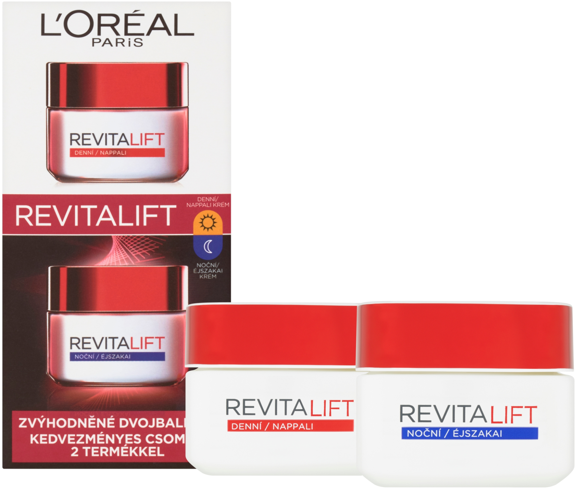L'Oréal Paris Revitalift dvojbalenie denný a nočný krém 2 x 50 ml