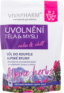 VivaPharm Soľ do kúpeľa Uvoľnenie tela a mysle 1000 g
