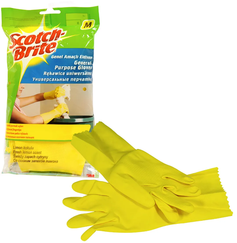 3M Scotch-Brite™ Univerzálne rukavice, veľkosť M, citrónová vôňa