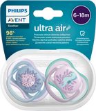Philips Avent Cumlík Ultra air obrázok 6-18m dievča (more) 2 ks