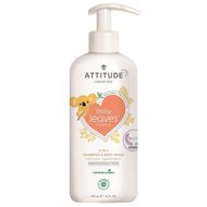 Attitude Baby Leaves Detské telové mydlo a šampón (2v1) s vôňou hruškovej šťavy 473 ml