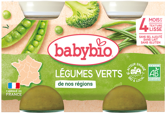 Babybio zelená zelenina 2 x 130 g