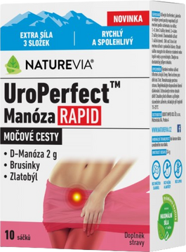 NatureVia UroPerfect Manóza Rapid na prípravu nápoja 10 sáčků
