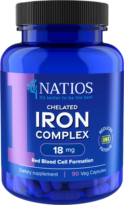 Natios Iron Chelated Complex, Železo bisglycinát, 18 mg 90 kapsúl