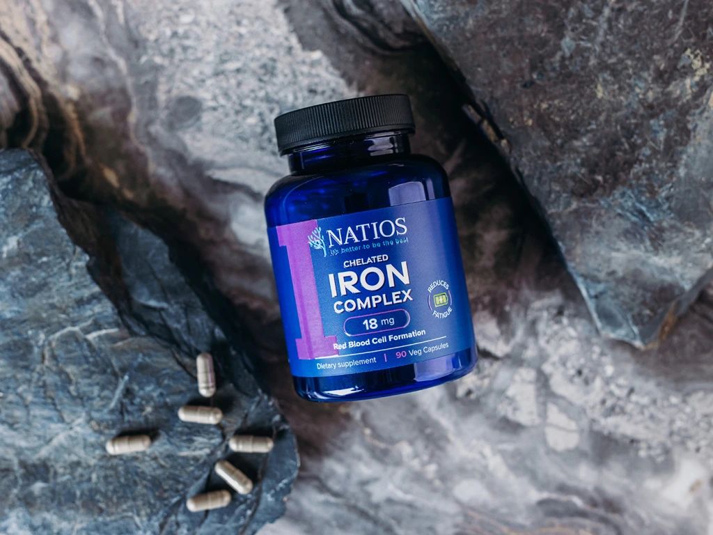 Natios Iron Chelated Complex, Železo bisglycinát, 18 mg 90 kapsúl