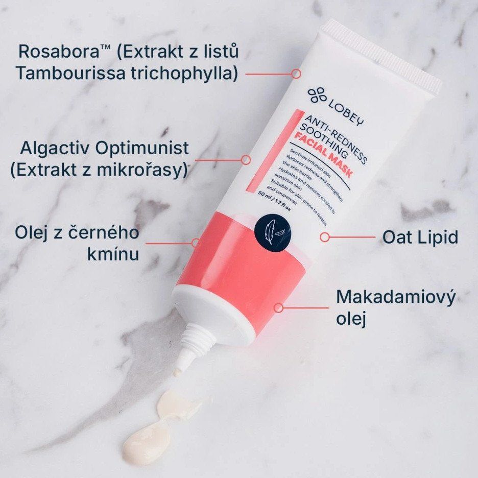 Lobey Upokojujúca maska na začervenanie pleti 50 ml