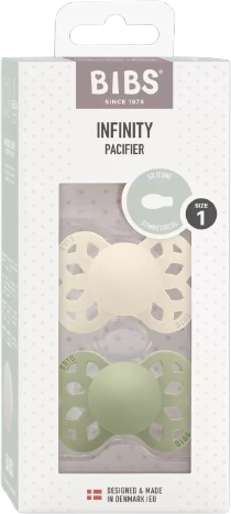 BIBS Infinity symetrické cumlíky zo silikónu veľkosť 1, Ivory / Sage 2 ks