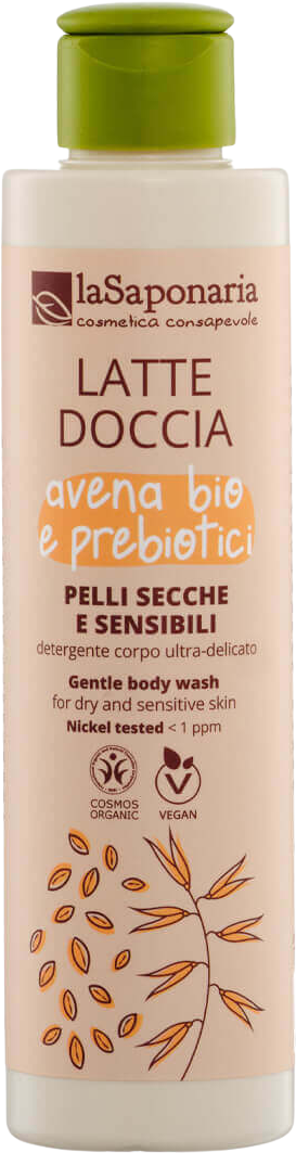 laSaponaria Sprchové mlieko s BIO ovsom a prebiotikami pre citlivú pleť 200 ml