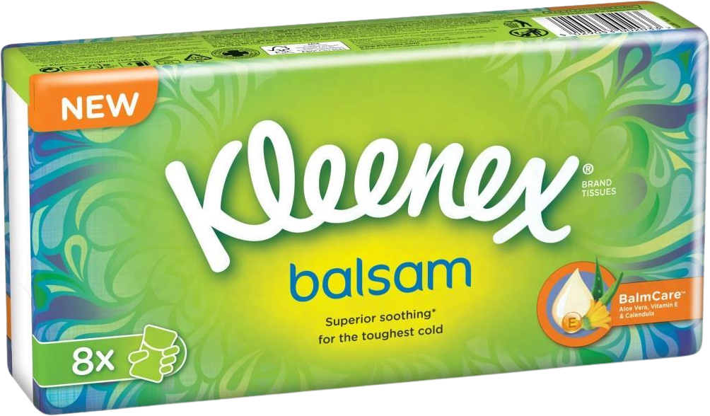 Kleenex® Hygienické vreckovky Balsam Hanks 8 x 9 ks