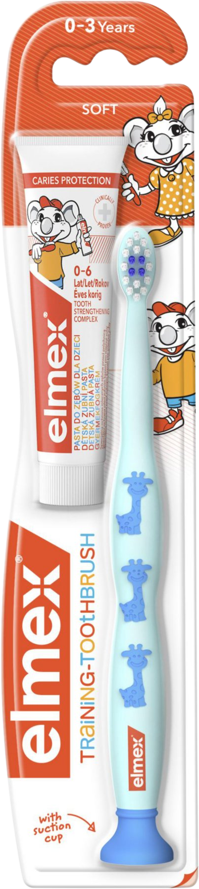 Elmex Kids cvičná zubná kefka pre deti vo veku 0-3 rokov