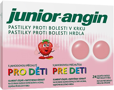Junior-angin pre deti s jahodovou príchuťou 24 pastilek