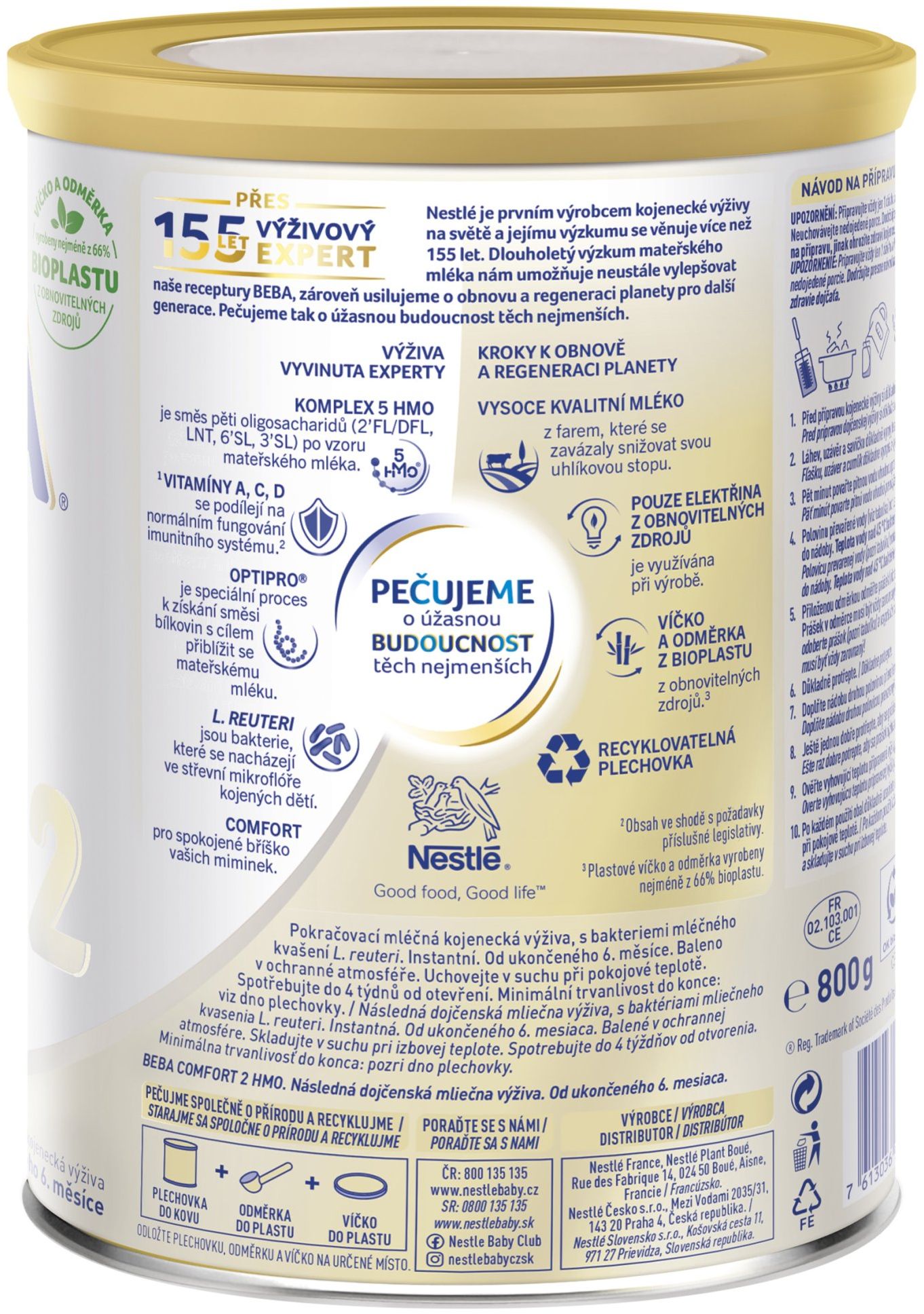 Nestlé Beba Comfort 2 HM-O Následná dojčenská mliečna výživa 800 g