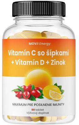 Movit Energy MOVit Vitamín C 1200 mg so šípkami + Vitamín D + Zinok Premium 90 tabliet