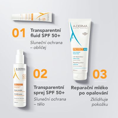 A-Derma Protect transparent sprej SPF50+, 200 ml