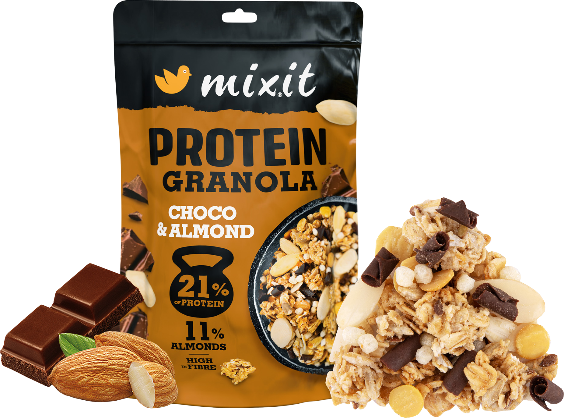 Mixit Proteínová granola z pece - čokoláda a mandle 450 g